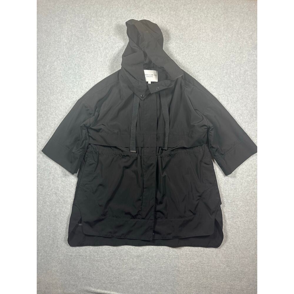 Derek Lam 10 C Athleta Rain Jacket Women's Size Small Black Full-Zip Hooded - Picture 3 of 8